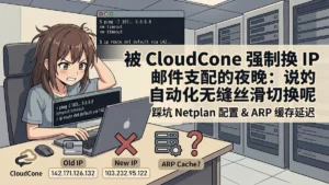 被 CloudCone 强制换 IP 邮件支配的夜晚：说好的自动化无缝丝滑切换呢