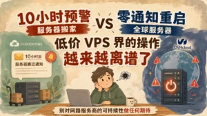 10小时预警服务器搬家 vs 零通知重启全球服务器：低价 VPS 界的操作越来越离谱了